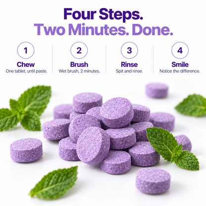 Purple Toothpaste Tablet with Hydroxyapatite
