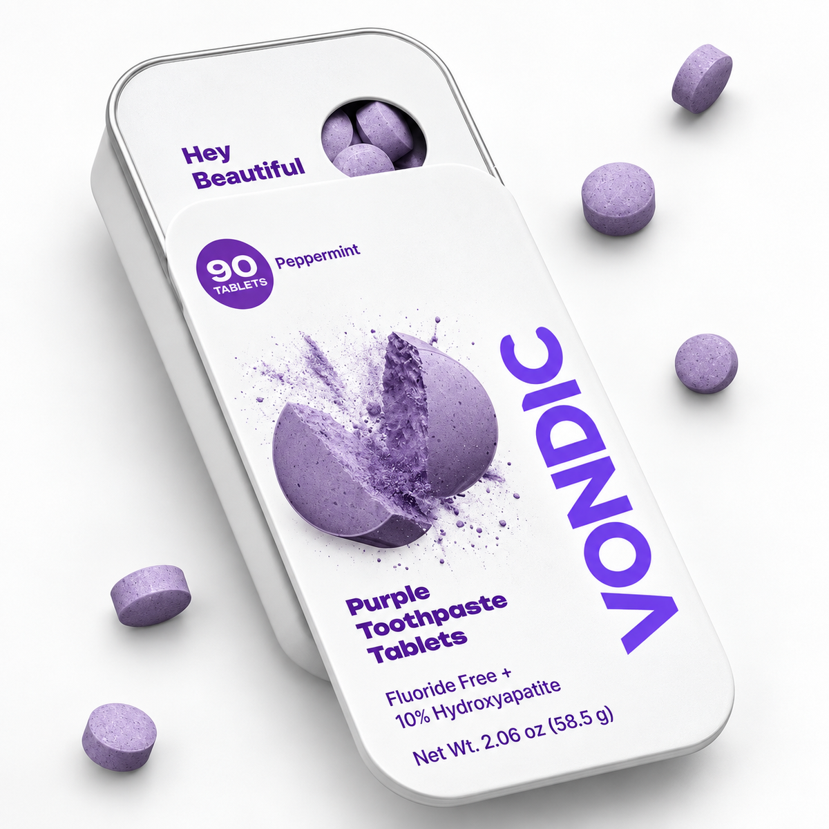 Purple Toothpaste Tablet with Hydroxyapatite