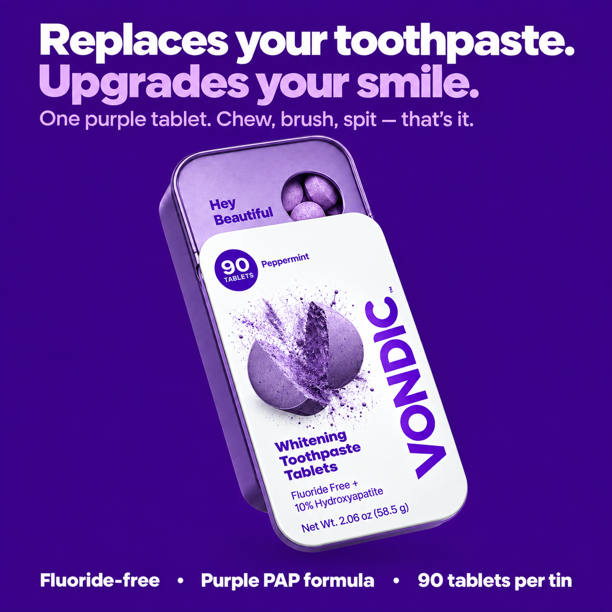 Purple Toothpaste Tablet with Hydroxyapatite