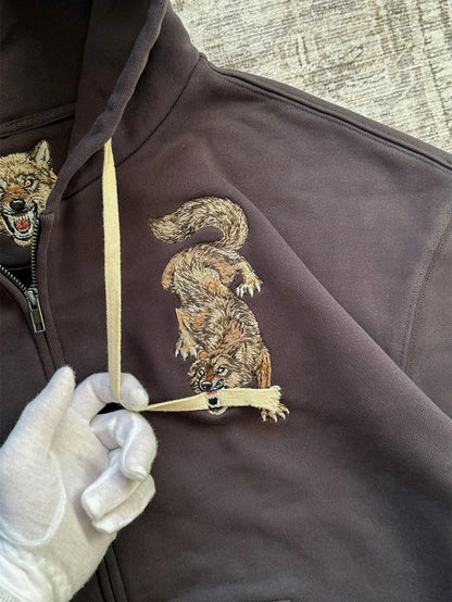 Dark Umber Wolf Hoodie