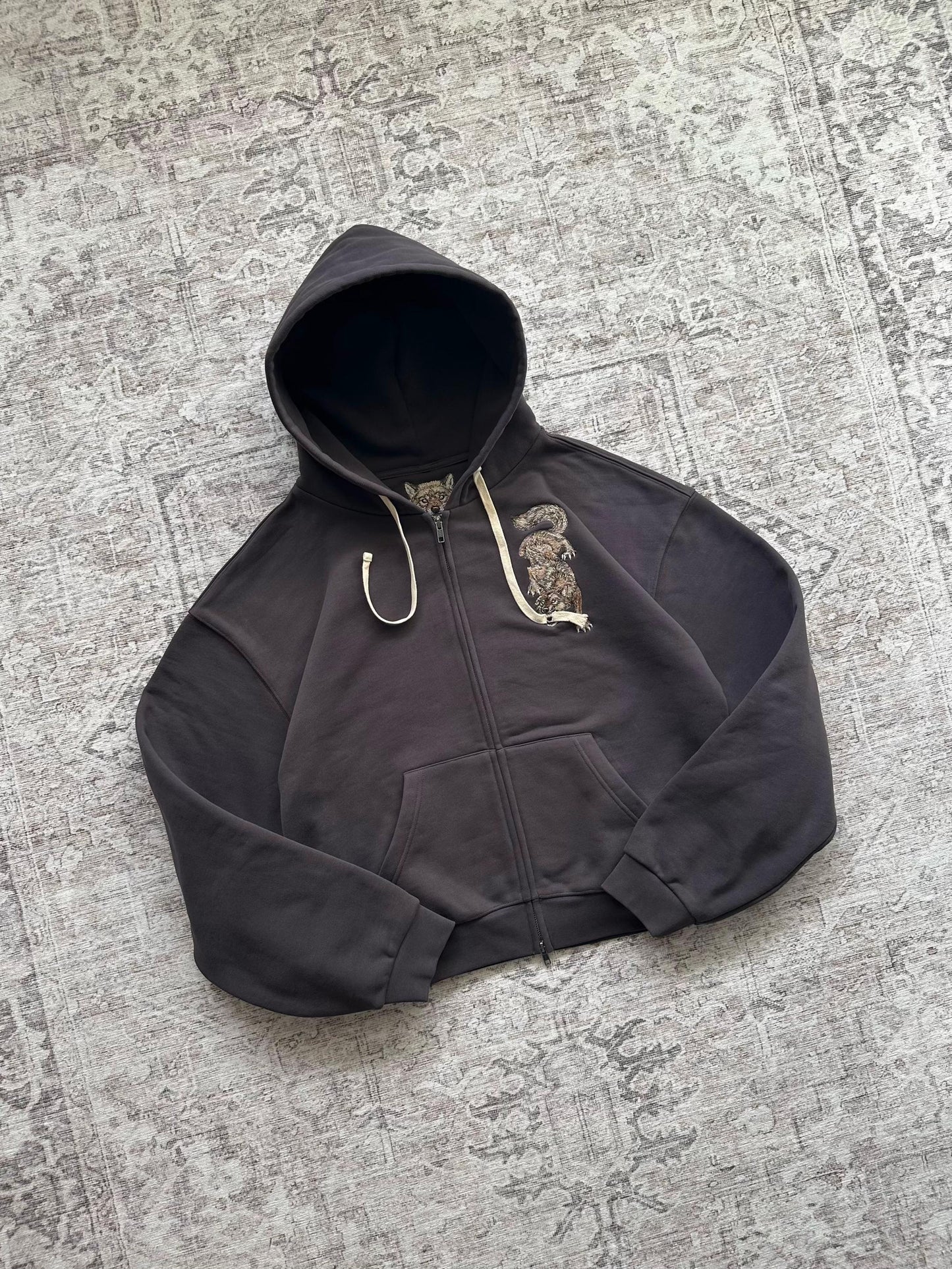 Dark Umber Wolf Hoodie