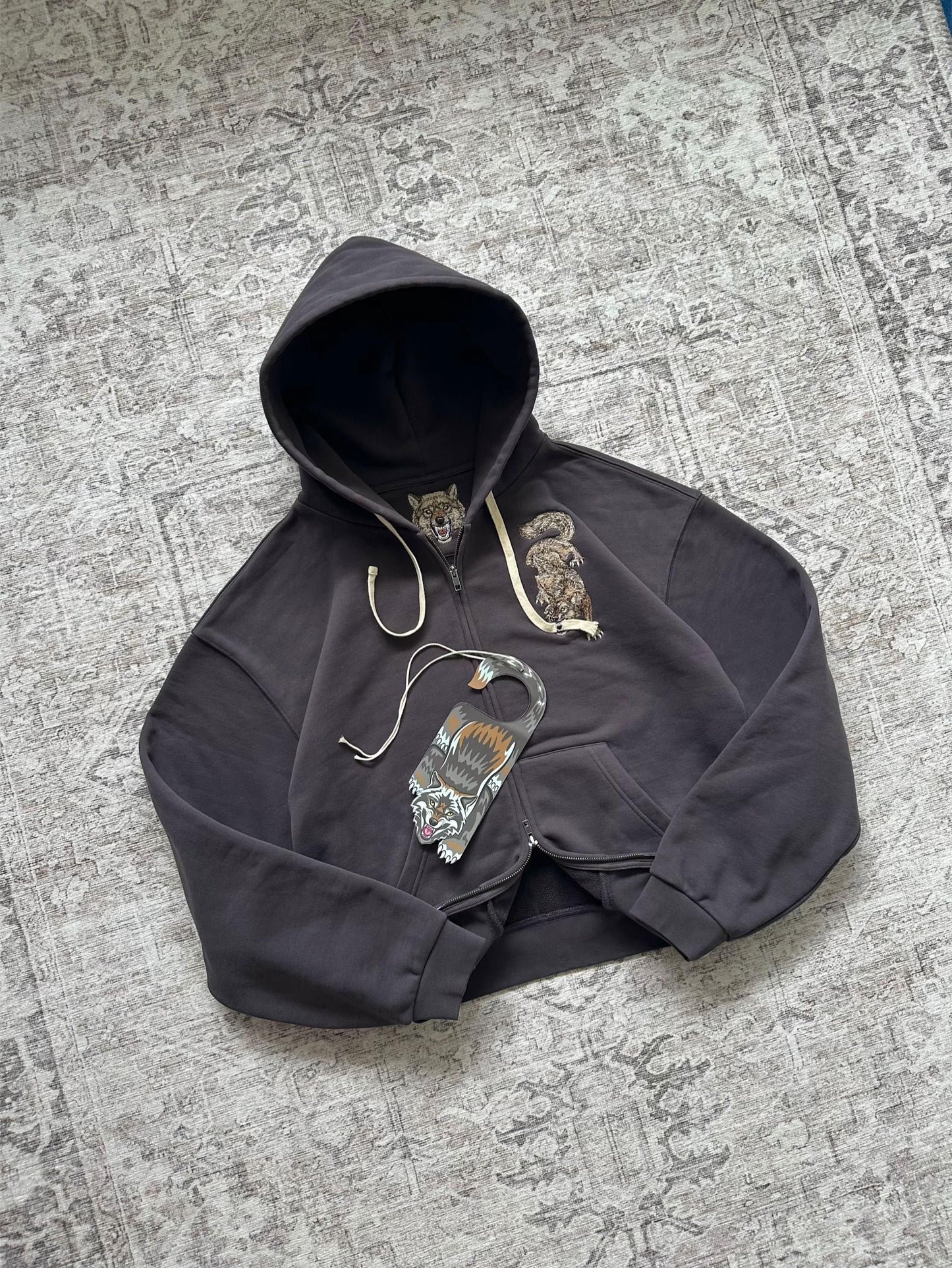 Dark Umber Wolf Hoodie