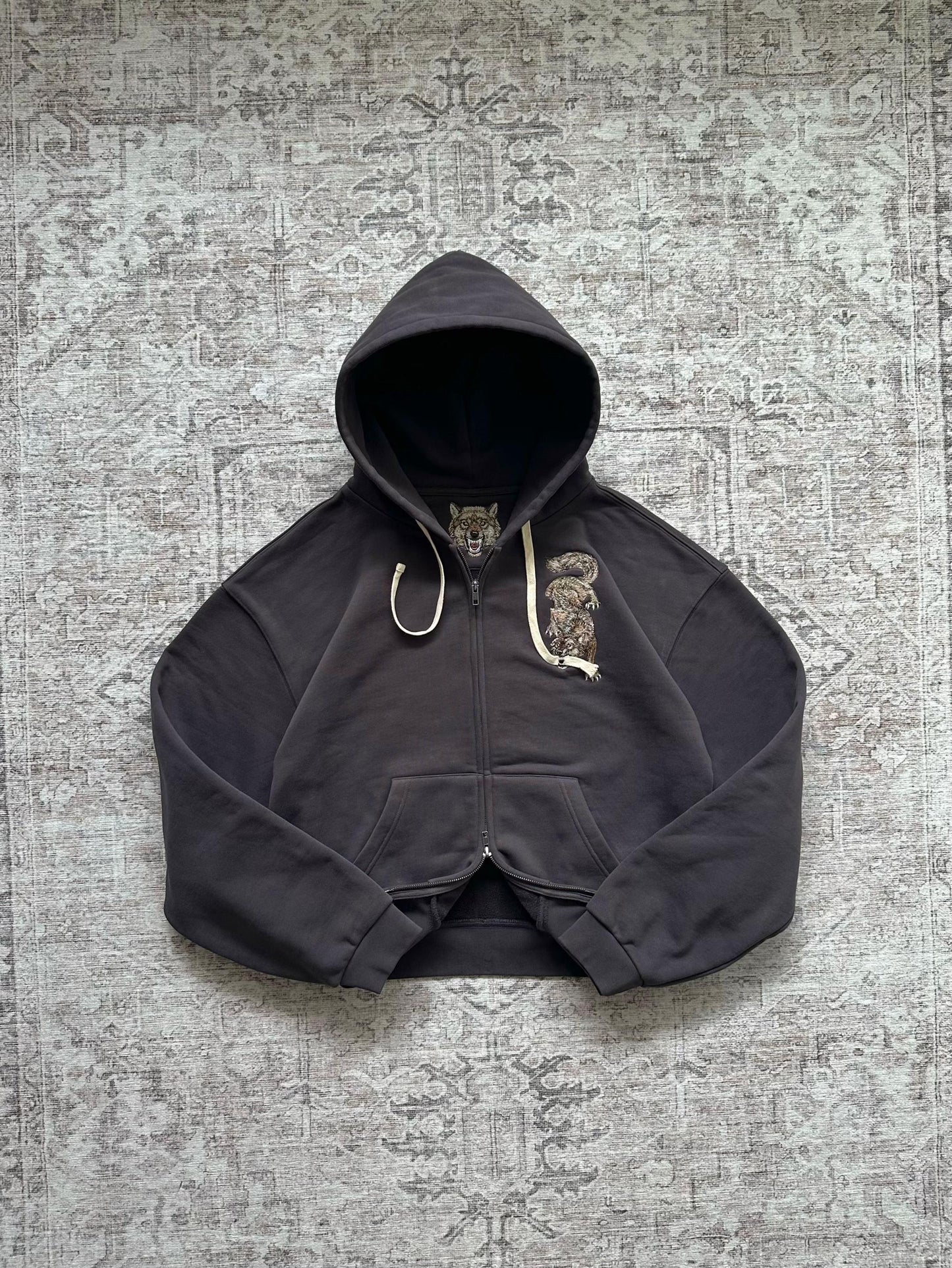 Dark Umber Wolf Hoodie